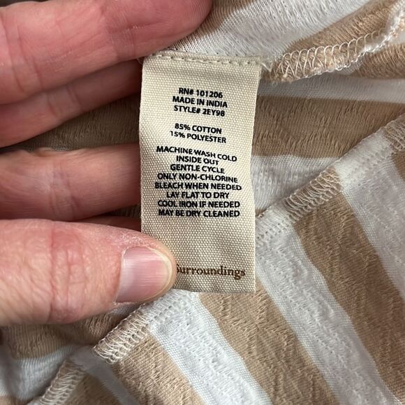 Soft Surroundings Glorietta Striped Top Cream Beige Size Xsmall - Picture 6 of 12